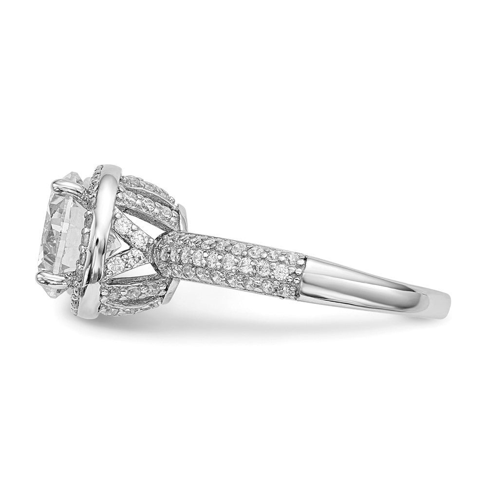 Sterling Silver Rhodium-plated CZ PavÇ Ring