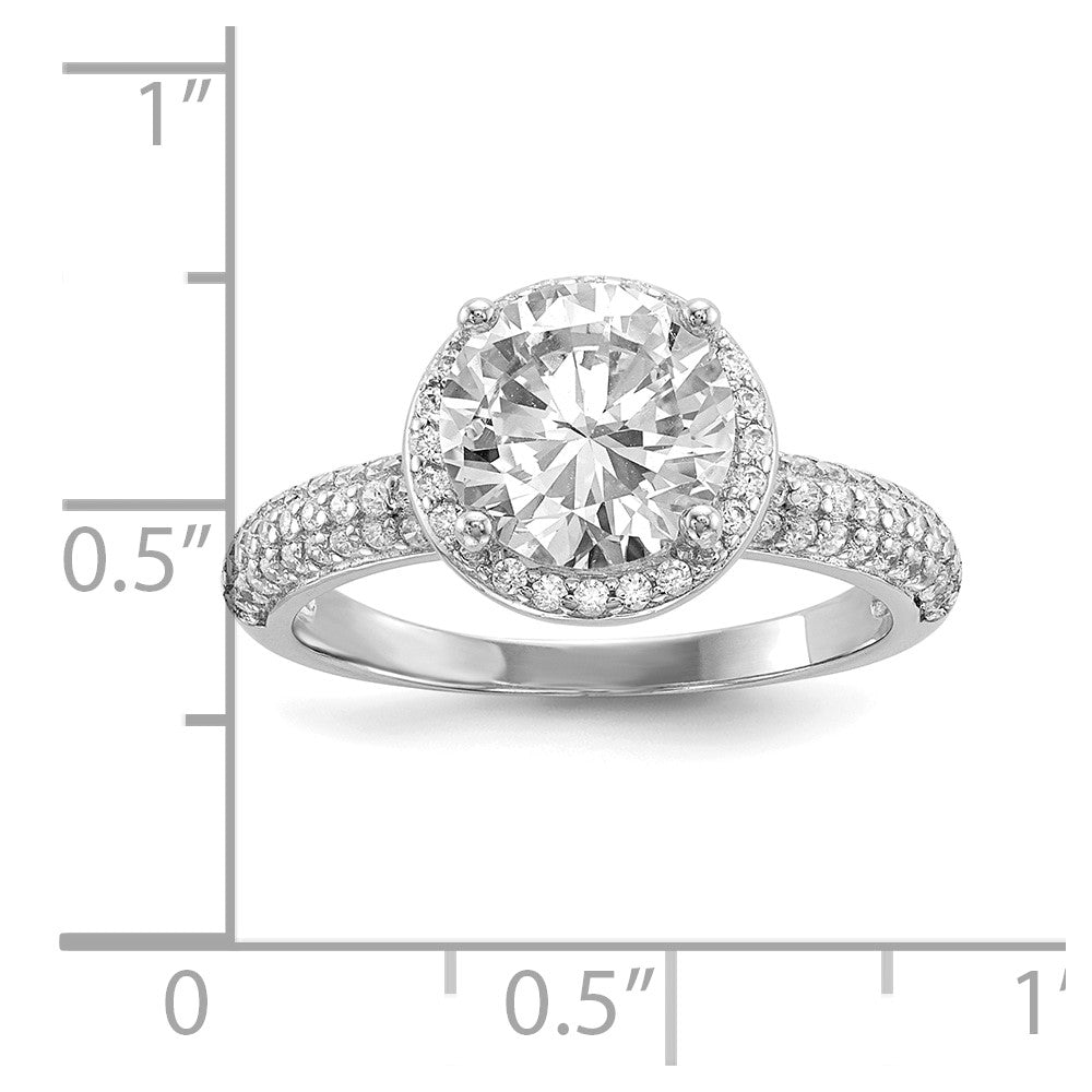 Sterling Silver Rhodium-plated CZ PavÇ Ring