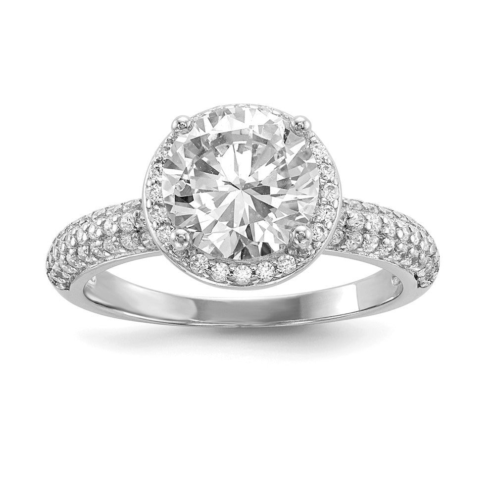 Sterling Silver Rhodium-plated CZ PavÇ Ring