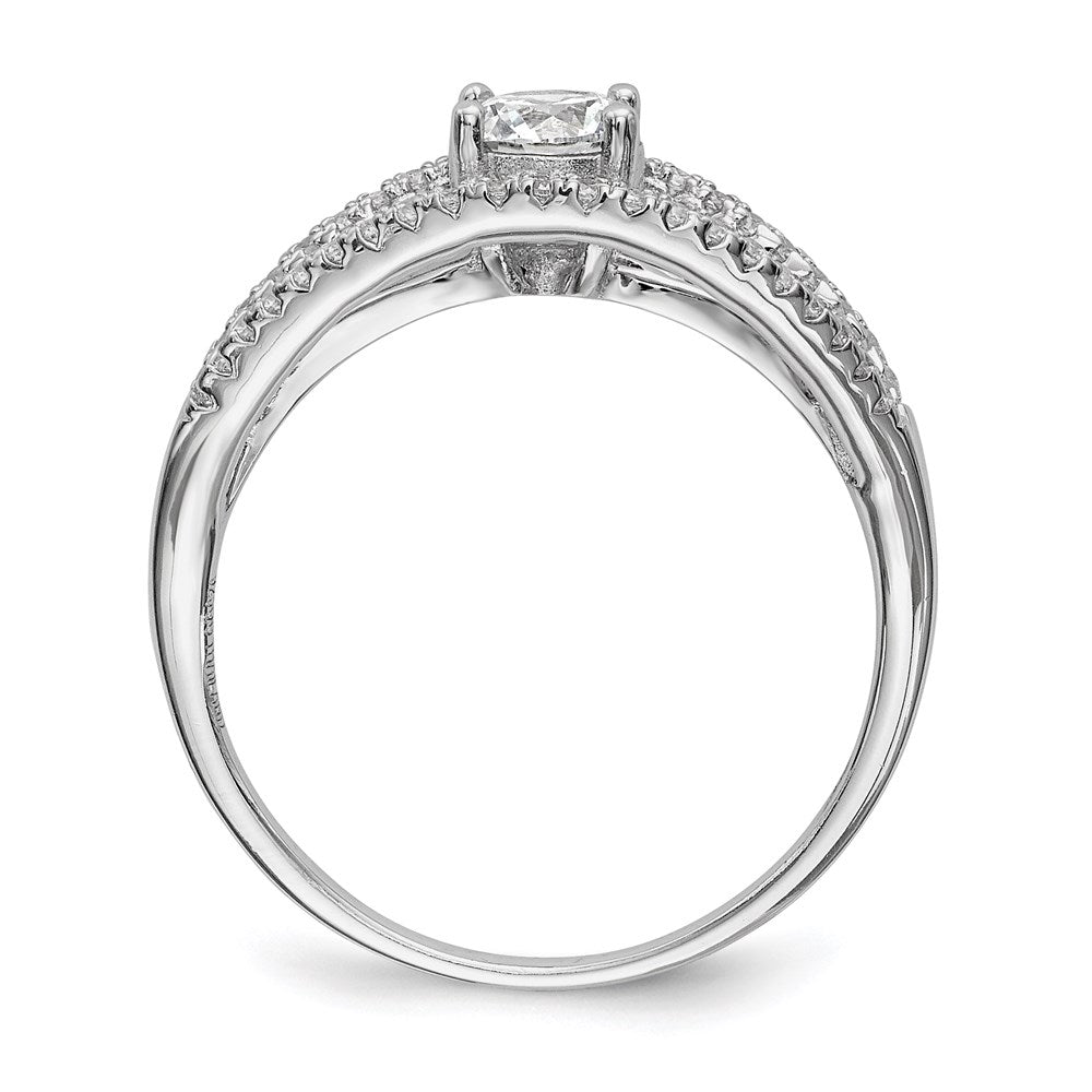 Sterling Silver Rhodium-plated CZ Ring