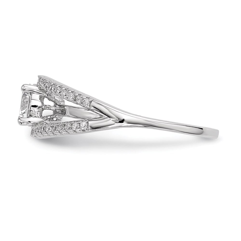 Sterling Silver Rhodium-plated CZ Ring