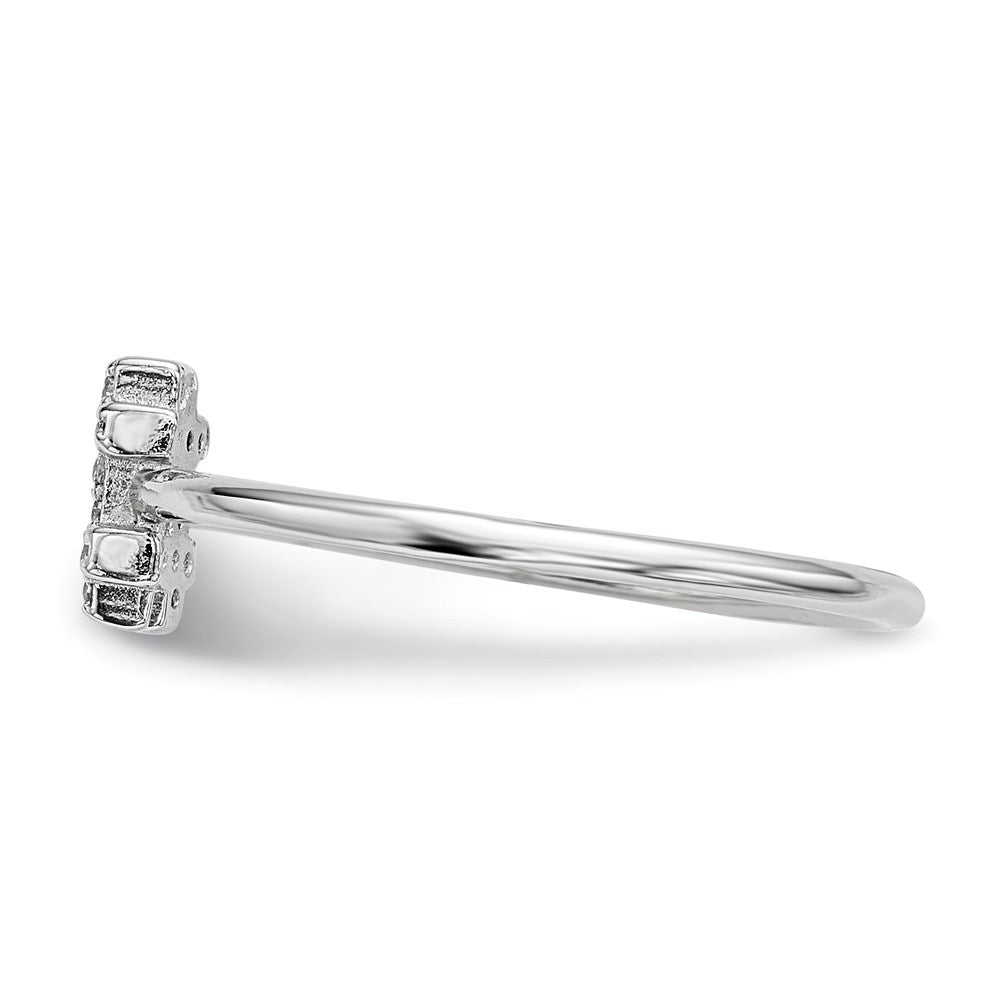 Sterling Silver Rhodium-plated CZ Hashtag Ring