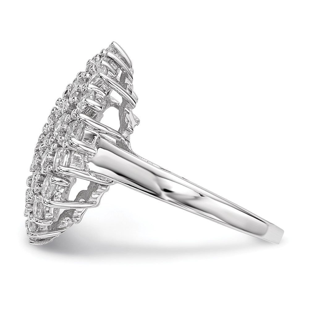 Sterling Silver Rhodium-plated CZ Ring