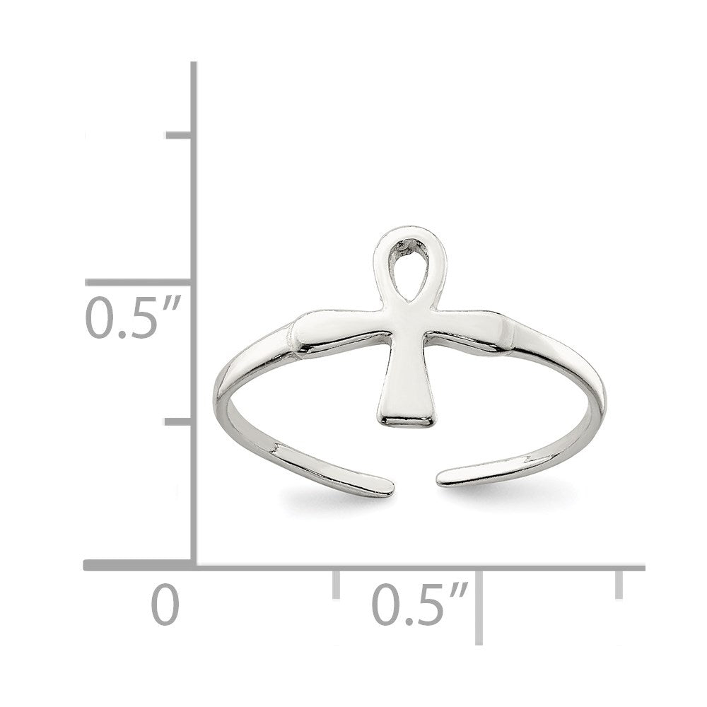 Sterling Silver Ankh (Egyptian Cross) Toe Ring
