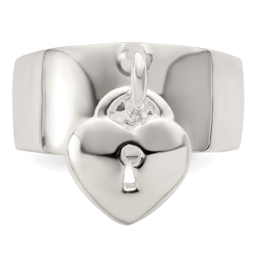 Sterling Silver Dangle Lock Ring