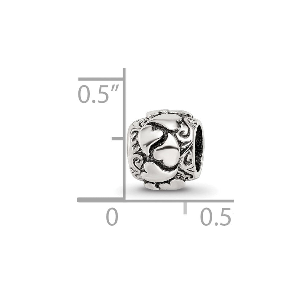 Sterling Silver Reflections Hearts Bead