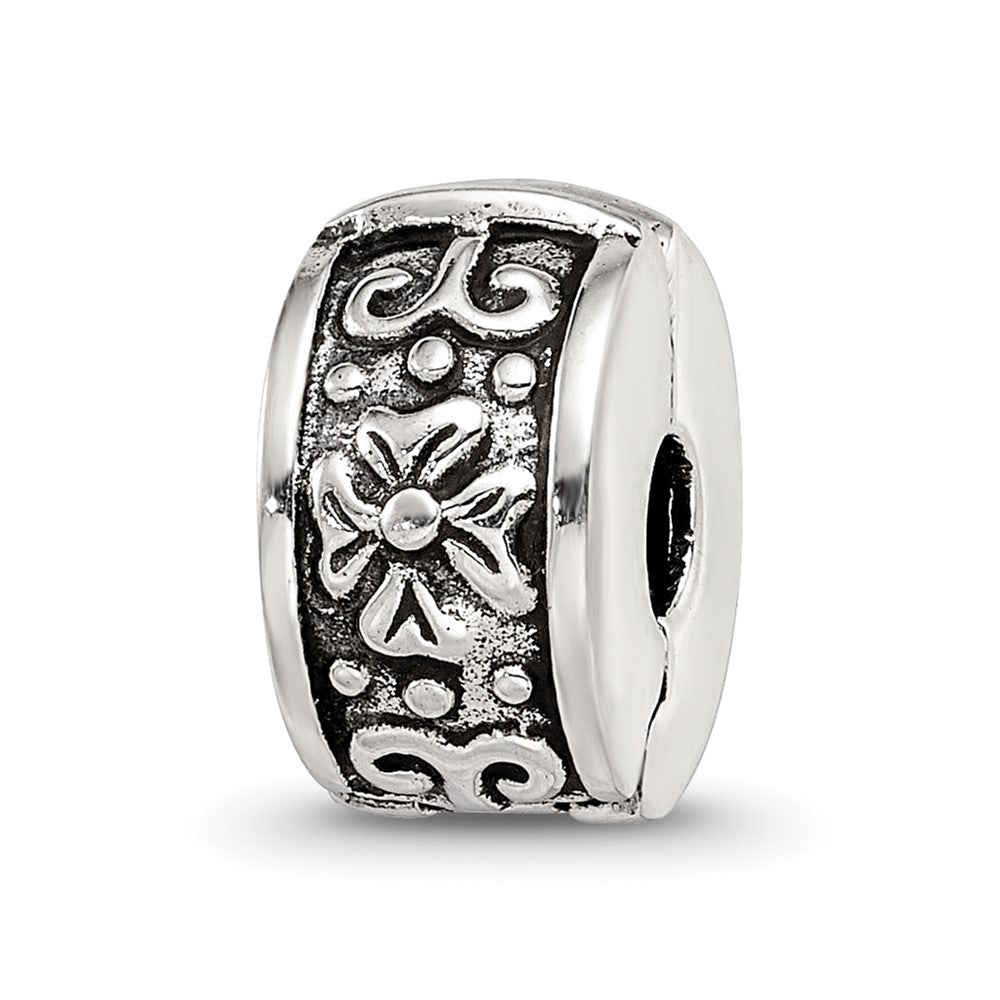 Sterling Silver Reflections Hinged Floral Clip Bead