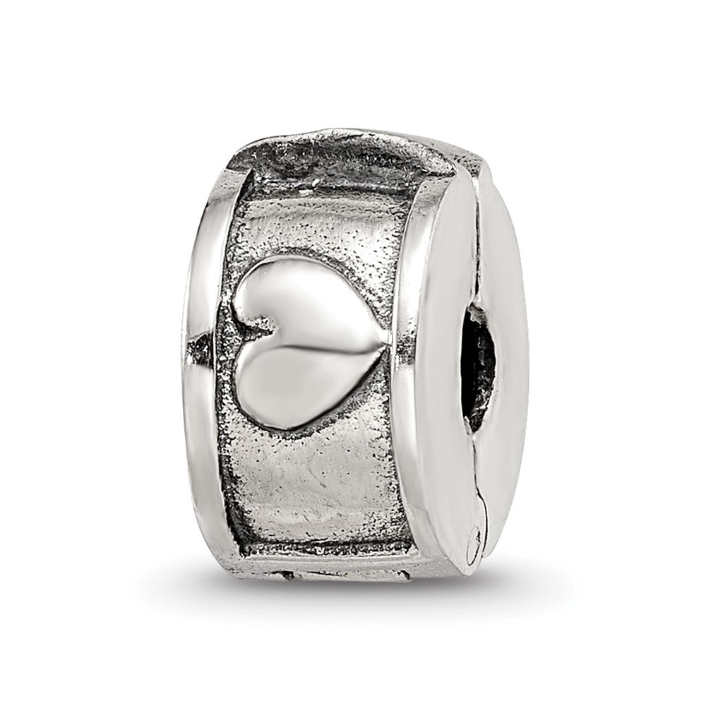 Sterling Silver Reflections Hinged Heart Clip Bead
