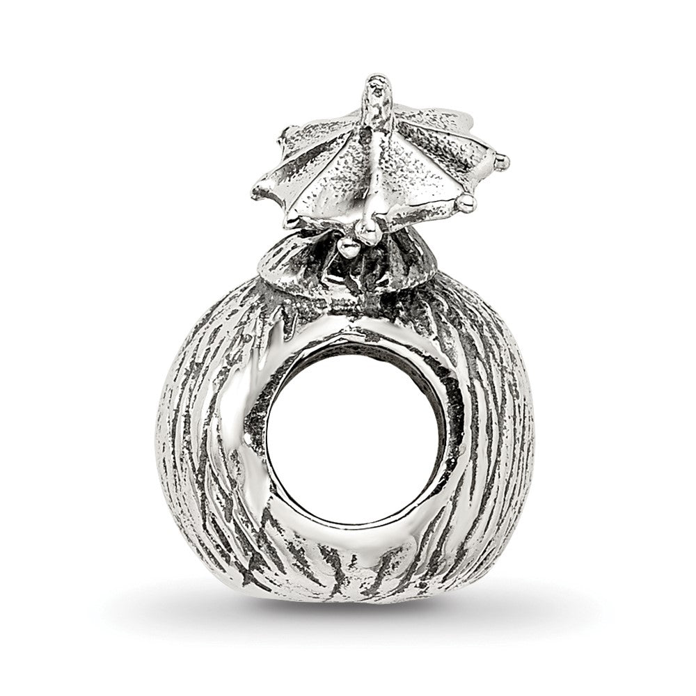 Sterling Silver Reflections Coconut Drink Bead