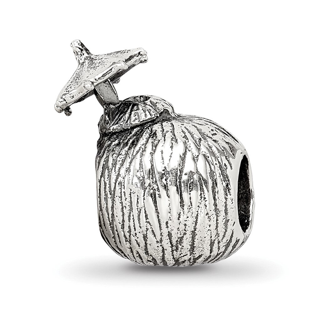 Sterling Silver Reflections Coconut Drink Bead