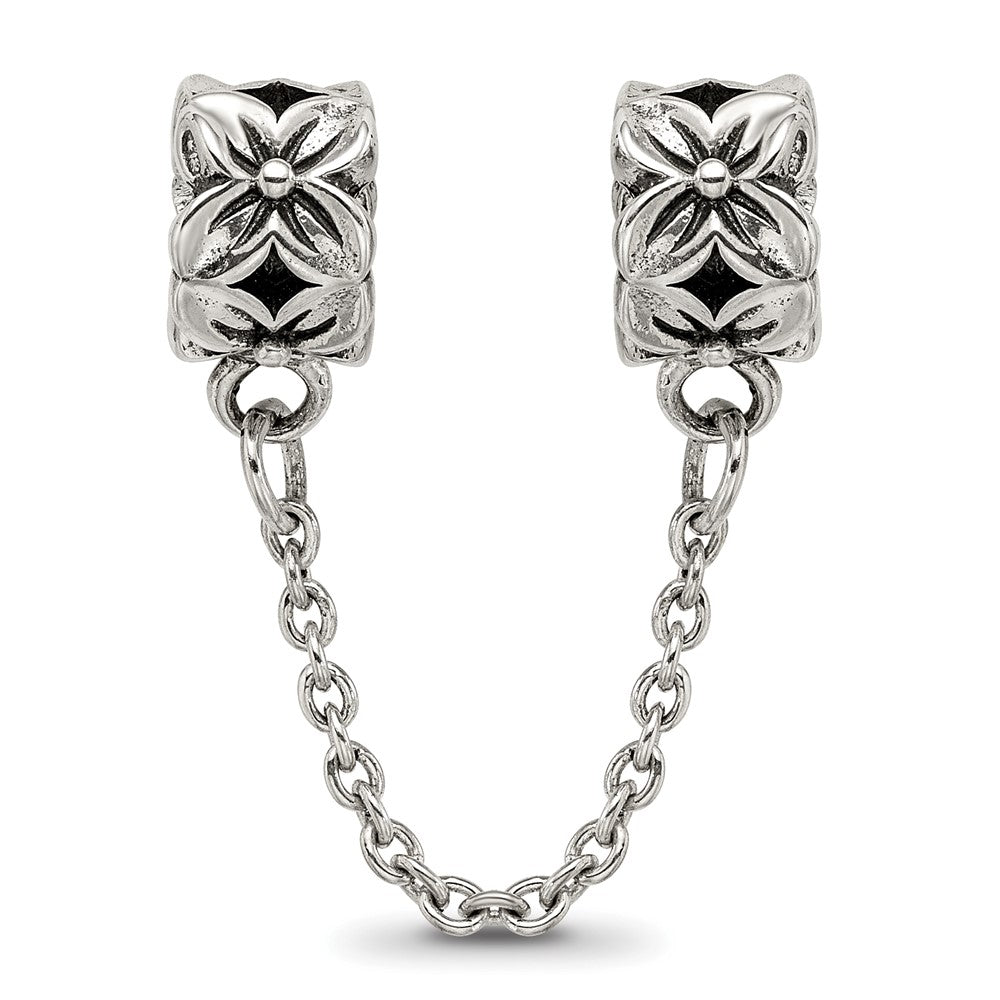 Sterling Silver Reflections Security Chain Floral Bead