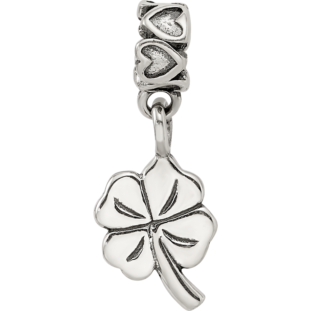 Kids Collection Sterling Silver 4-Leaf Clover Dangle Reflections Bead