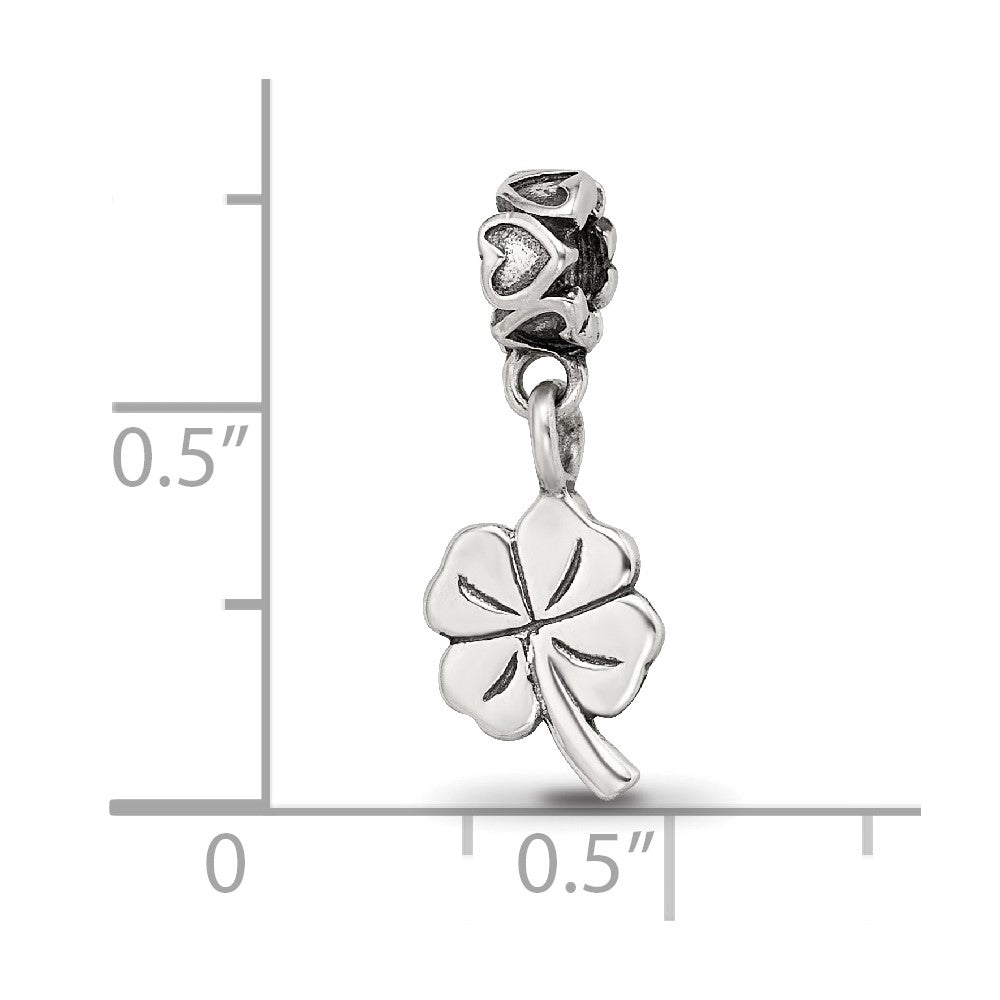Kids Collection Sterling Silver 4-Leaf Clover Dangle Reflections Bead