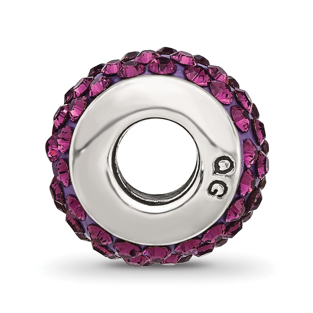 Sterling Silver Reflections February Full Purple Preciosa Crystal Bead