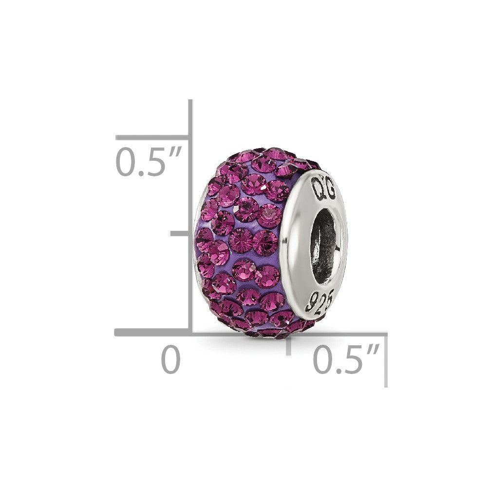 Sterling Silver Reflections February Full Purple Preciosa Crystal Bead