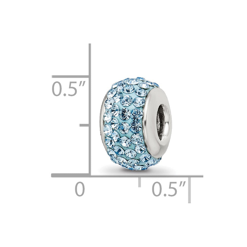 Sterling Silver Reflections March Full Light Blue Preciosa Crystal Bead
