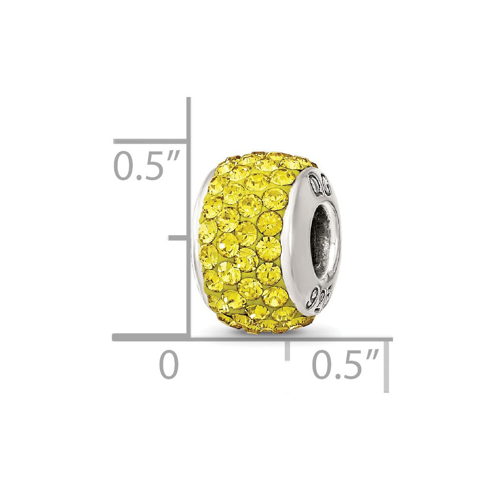 Sterling Silver Reflections November Full Yellow Preciosa Crystal Bead