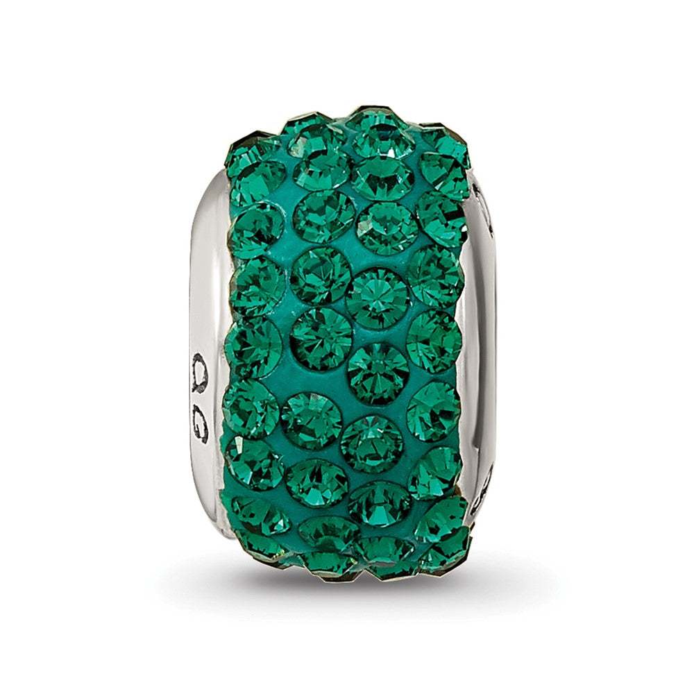 Sterling Silver Reflections May Full Green Preciosa Crystal Bead