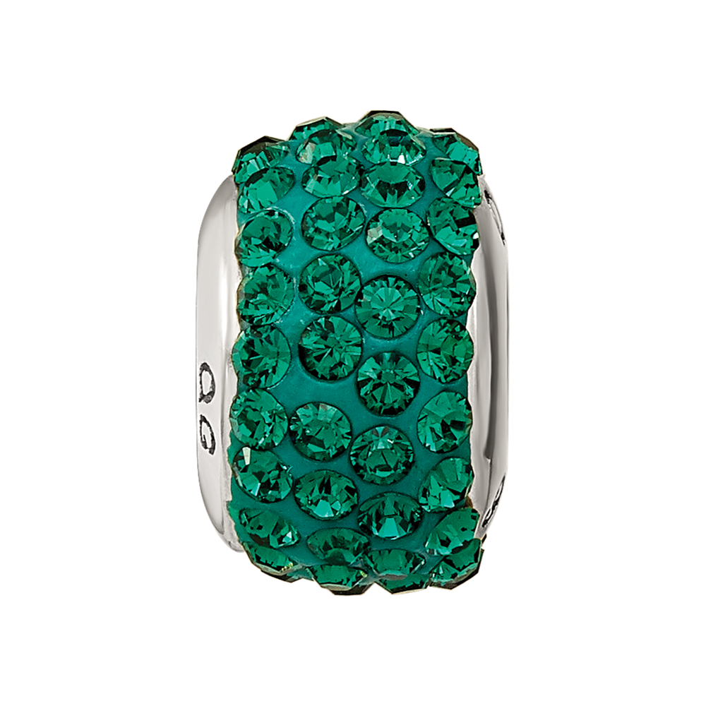 Sterling Silver Reflections May Full Green Preciosa Crystal Bead