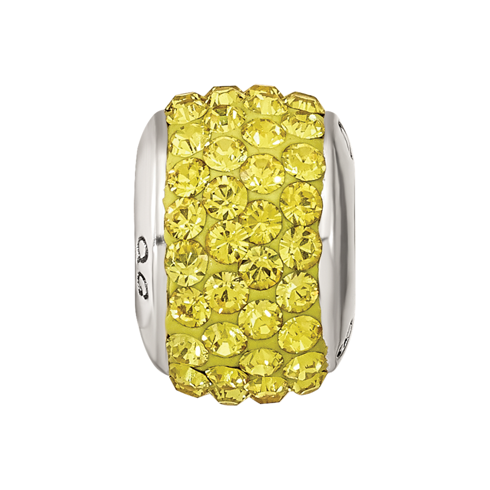 Sterling Silver Reflections November Full Yellow Preciosa Crystal Bead