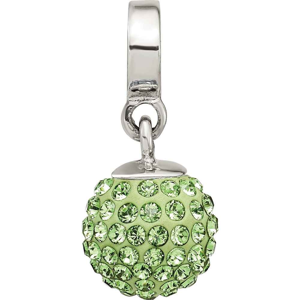 Sterling Silver Reflections Aug Preciosa Crystal Ball Dangle Bead