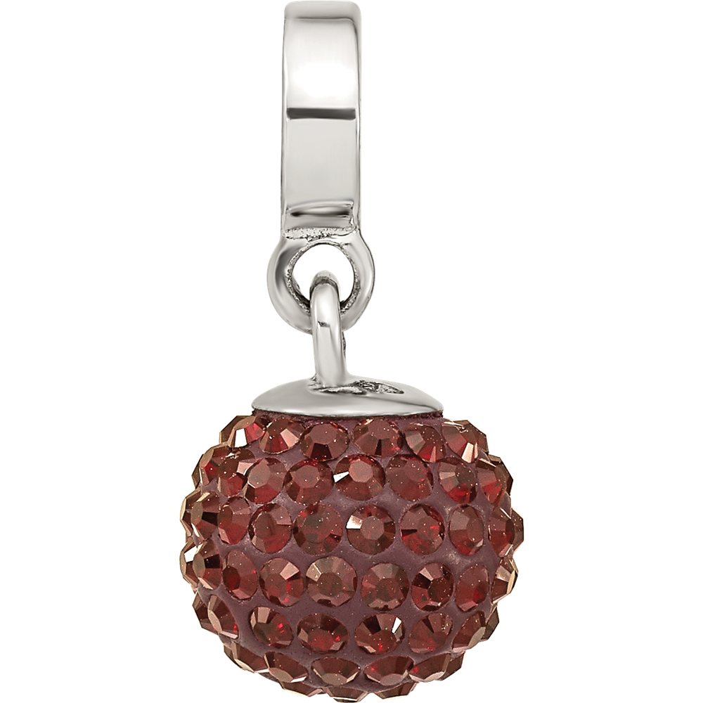 Sterling Silver Reflections Jan Preciosa Crystal Ball Dangle Bead