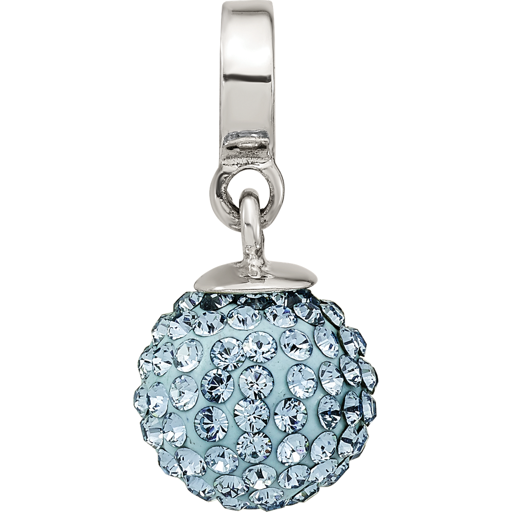 Sterling Silver Reflections March Preciosa Crystal Ball Dangle Bead