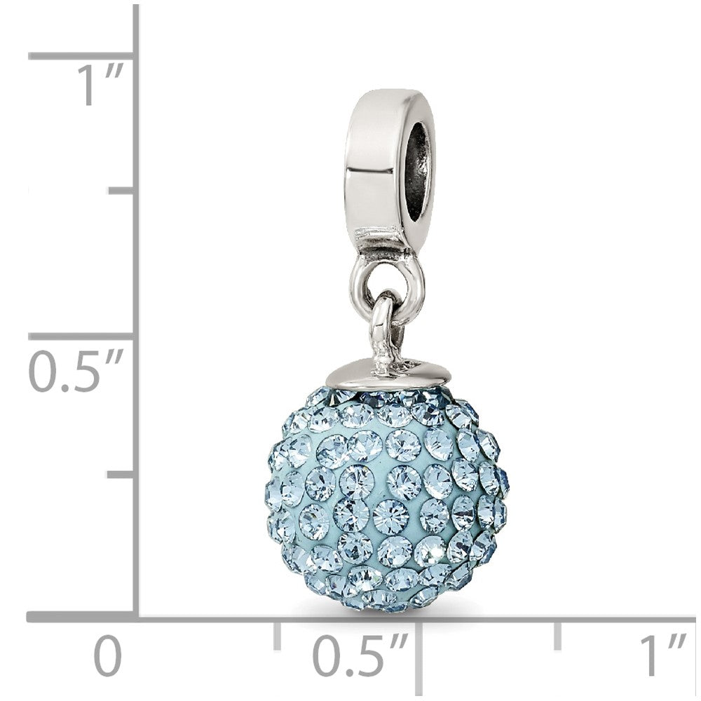 Sterling Silver Reflections March Preciosa Crystal Ball Dangle Bead