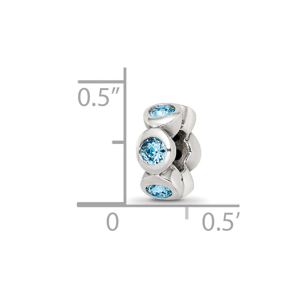 Sterling Silver Reflections March Preciosa Crystal Birthstone Bead