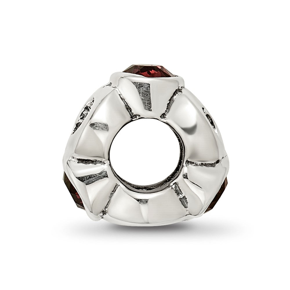 Sterling Silver Reflections June Red Preciosa Crystal Birthstone Bead