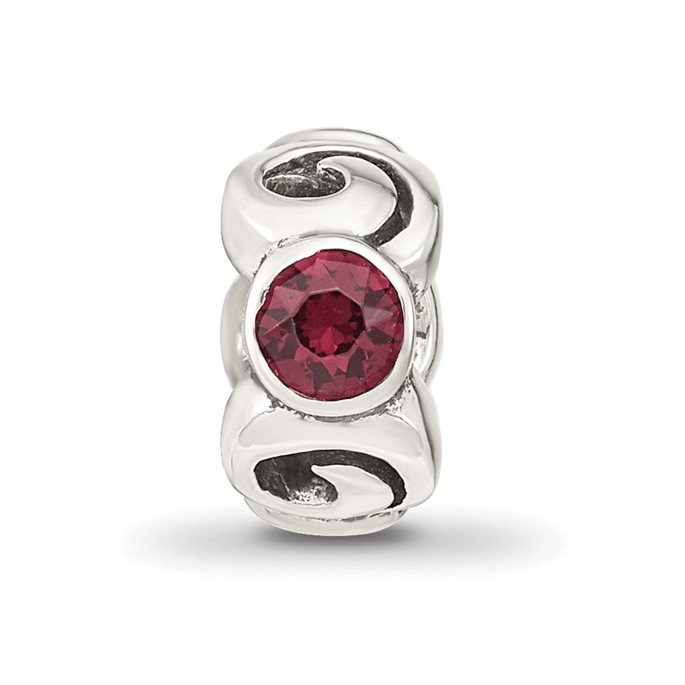 Sterling Silver Reflections June Red Preciosa Crystal Birthstone Bead