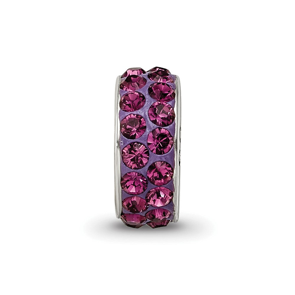 Sterling Silver Reflections Feb Double Row Preciosa Crystal Bead