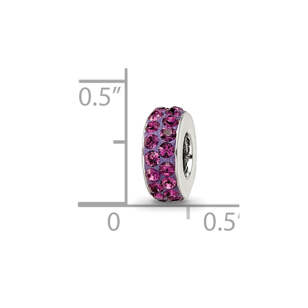 Sterling Silver Reflections Feb Double Row Preciosa Crystal Bead