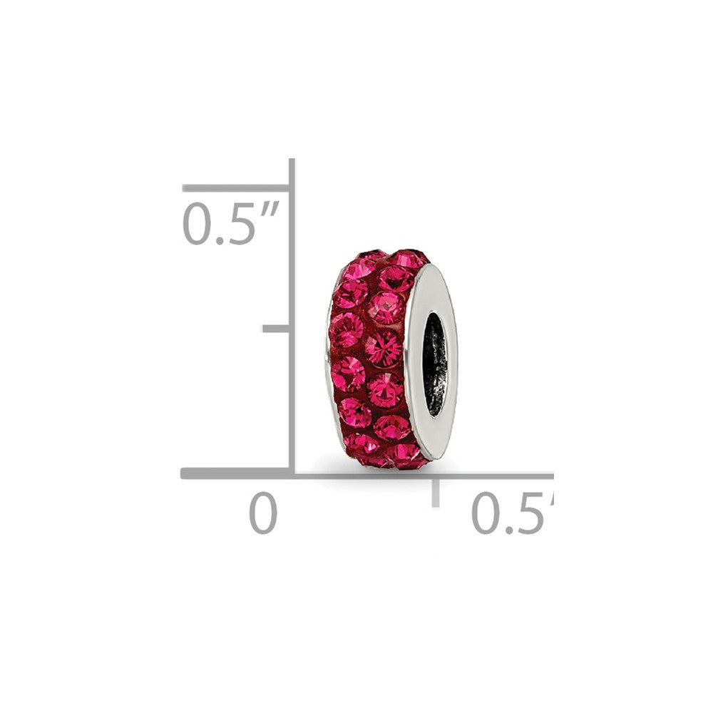 Sterling Silver Reflections July Double Row Red Preciosa Crystal Bead