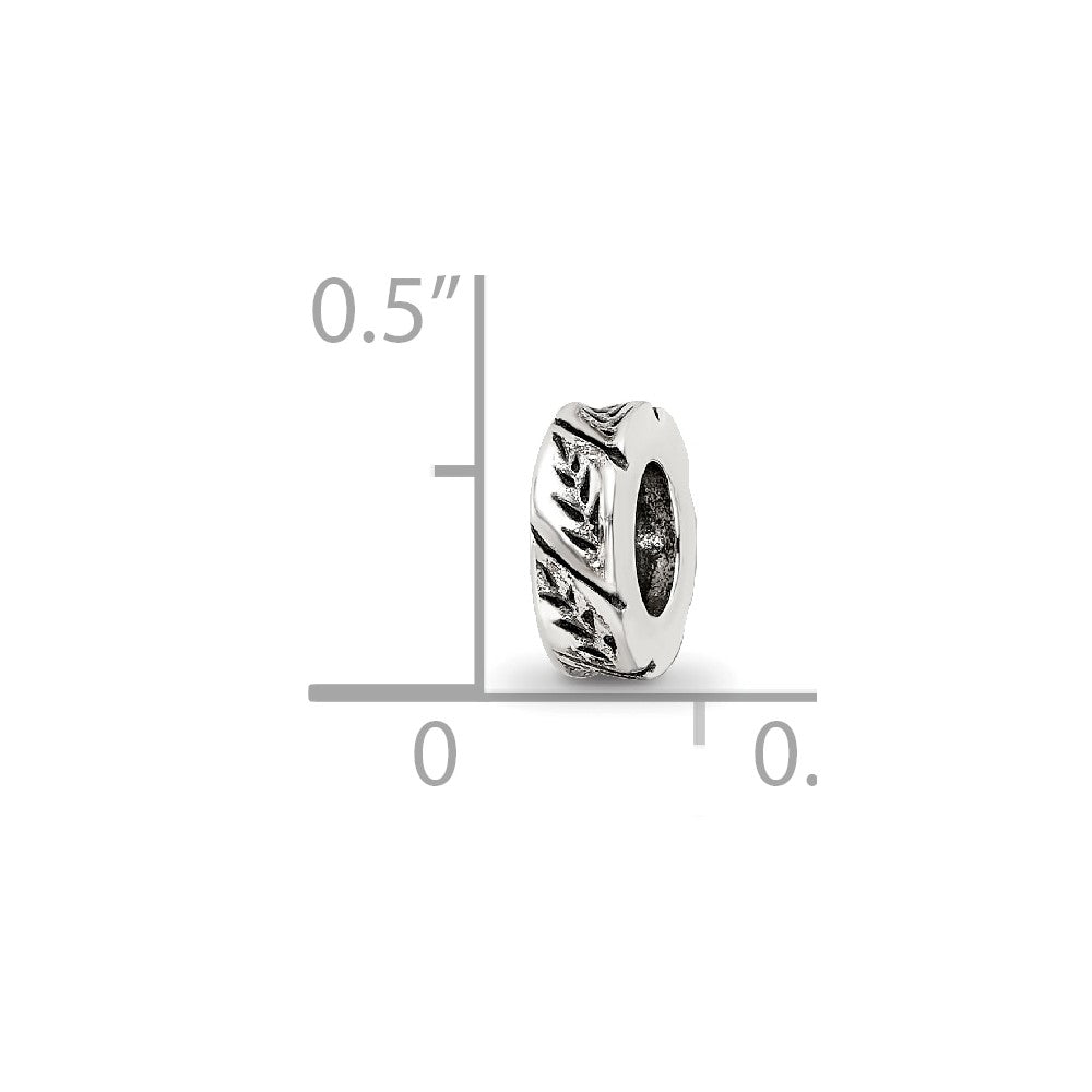Sterling Silver Reflections Leaf Design Spacer Bead