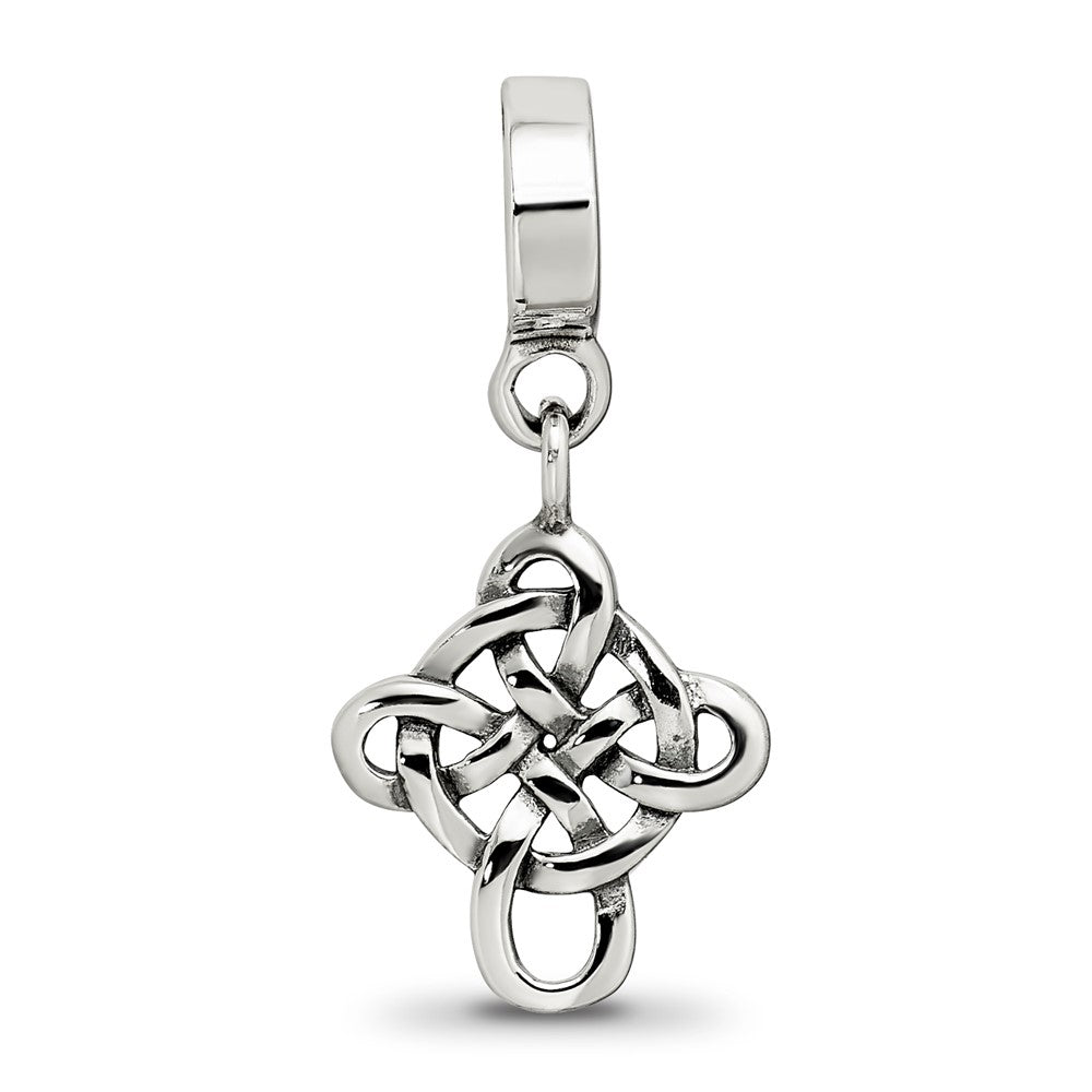 Sterling Silver Reflections Celtic Weave Cross Dangle Bead