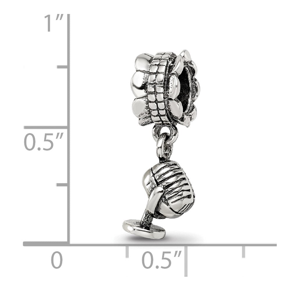 Sterling Silver Reflections Microphone Dangle Bead