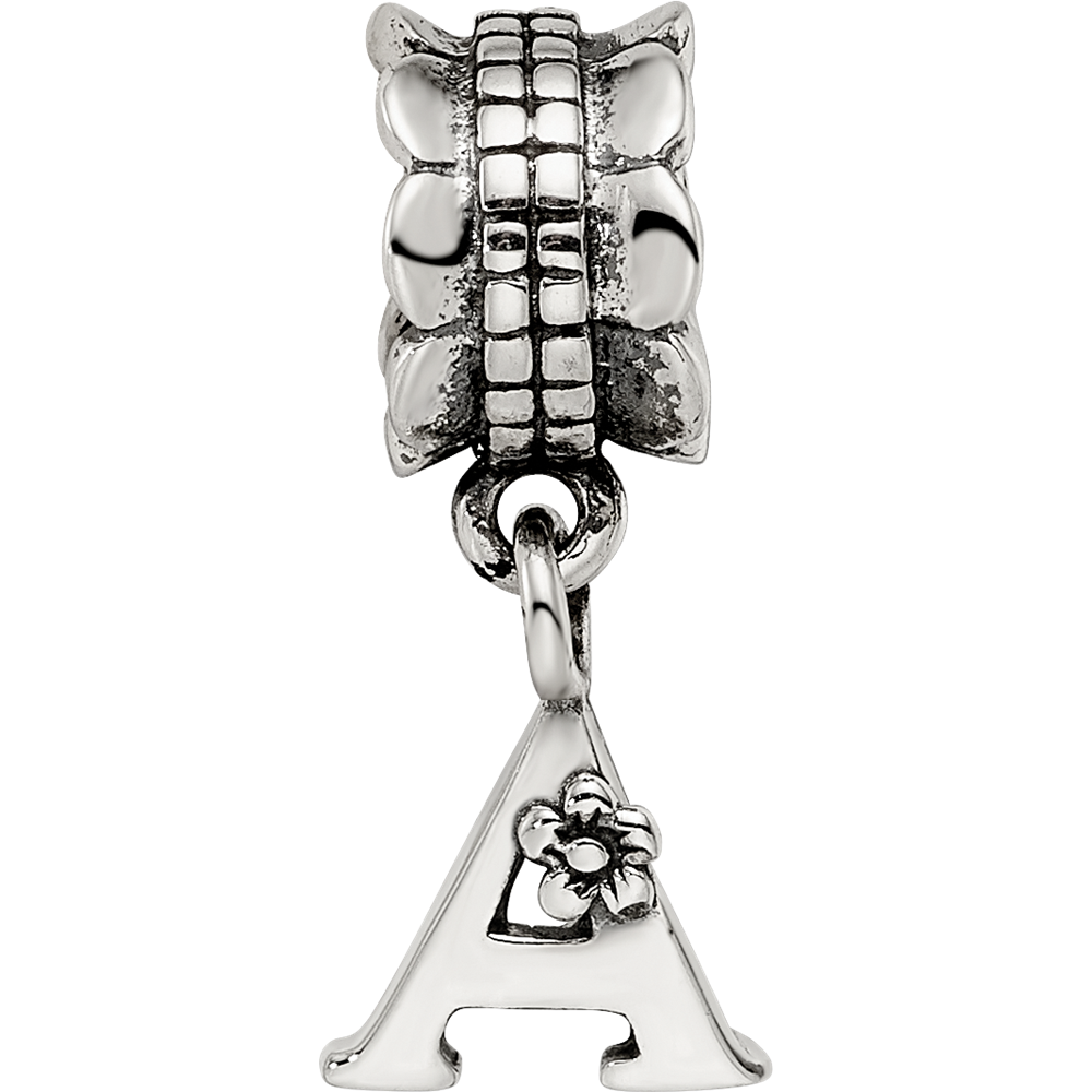 Sterling Silver Reflections Letter A Dangle Bead