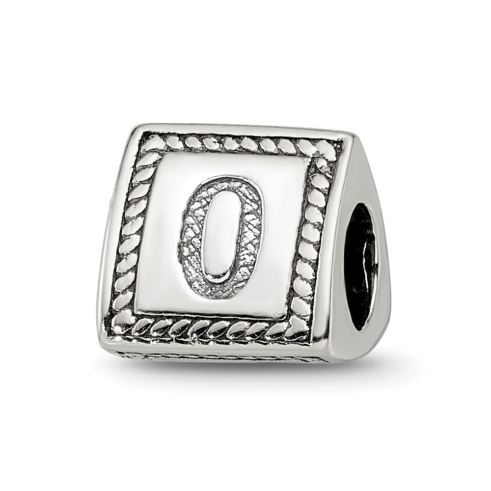 Sterling Silver Reflections Number 0 Triangle Block Bead