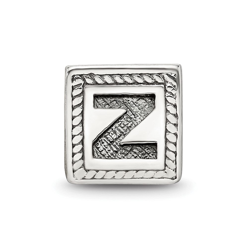 Sterling Silver Reflections Letter Z Triangle Block Bead