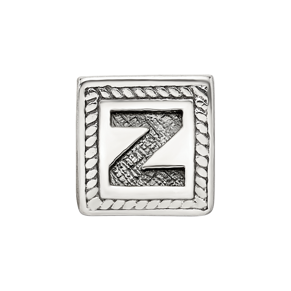 Sterling Silver Reflections Letter Z Triangle Block Bead
