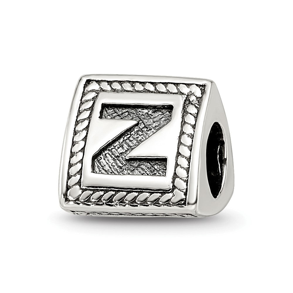 Sterling Silver Reflections Letter Z Triangle Block Bead