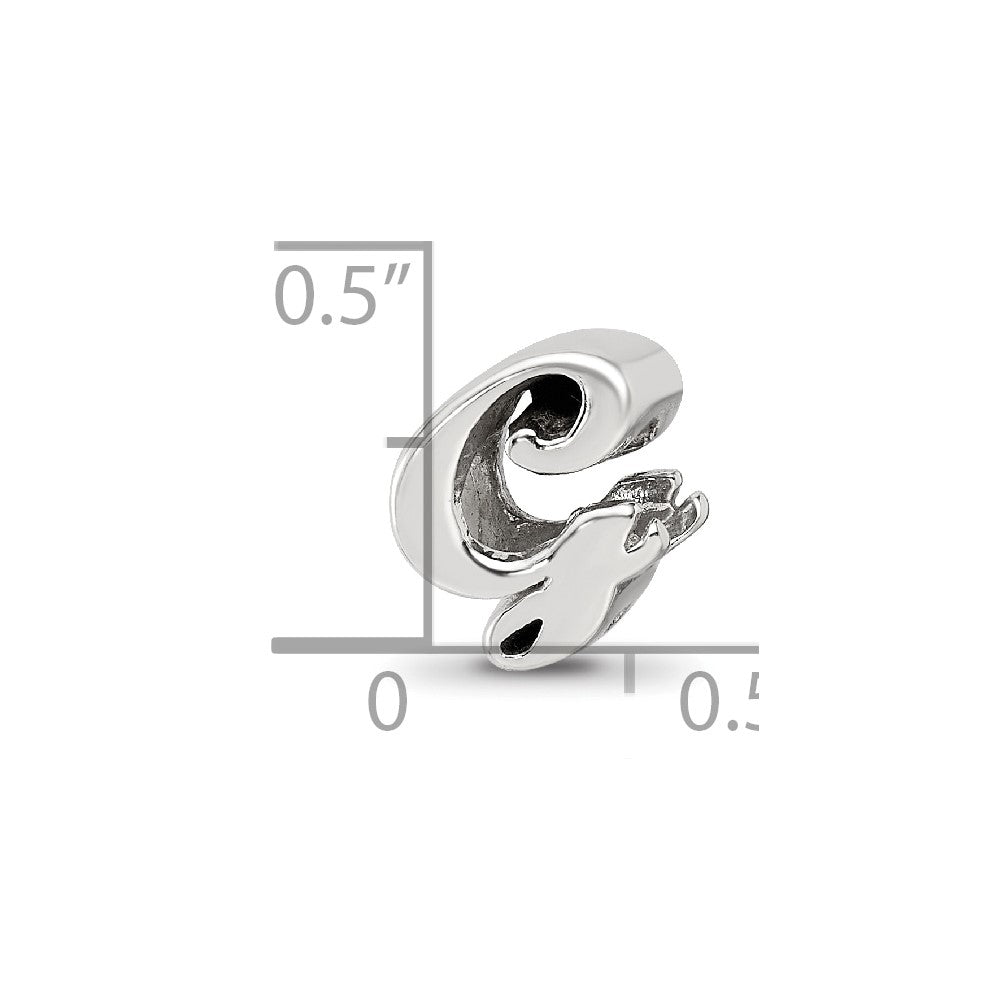 Sterling Silver Reflections Letter G Script Bead