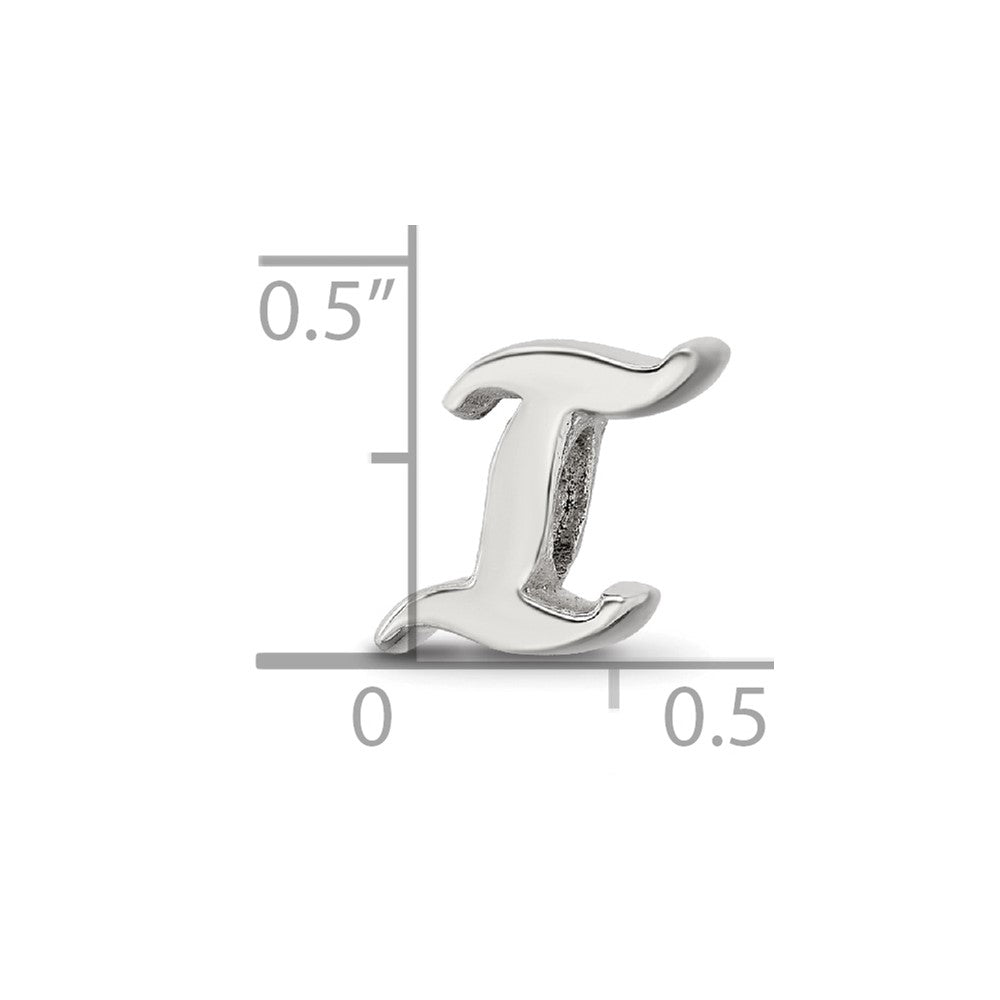 Sterling Silver Reflections Letter I Script Bead