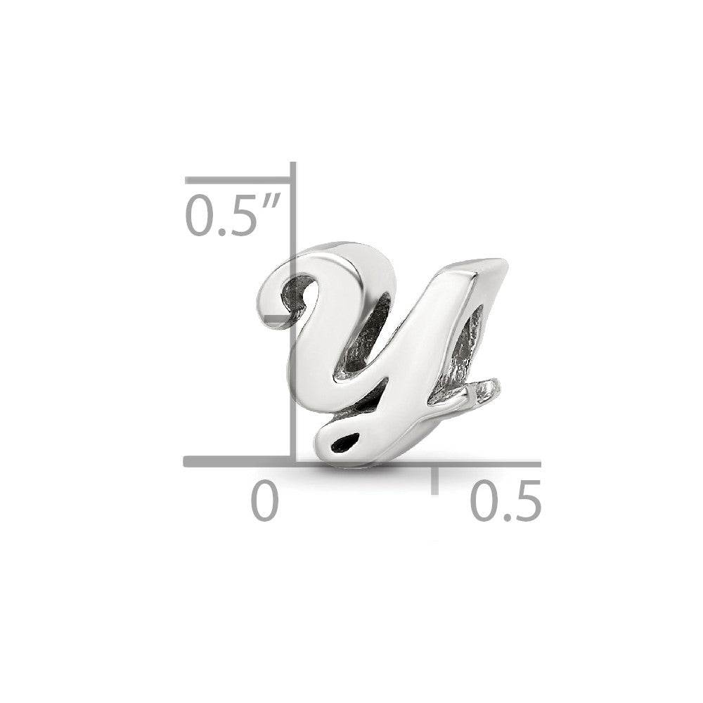Sterling Silver Reflections Letter Y Script Bead