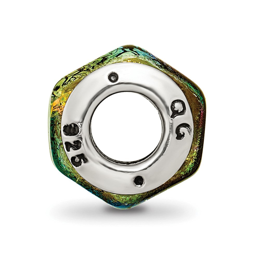 Sterling Silver Reflections Rainbow Dichroic Glass Bead