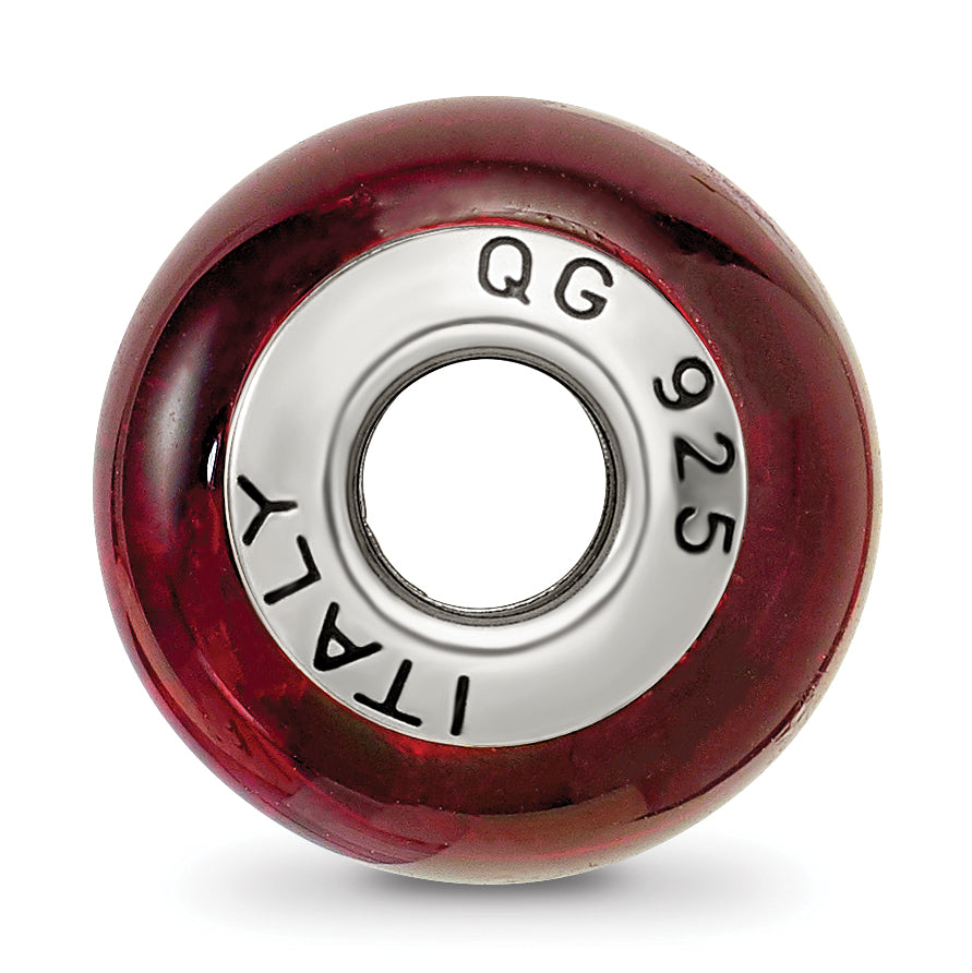 Sterling Silver Reflections Red/Black Italian Murano Bead Size: 15.45MM X 10.91MM