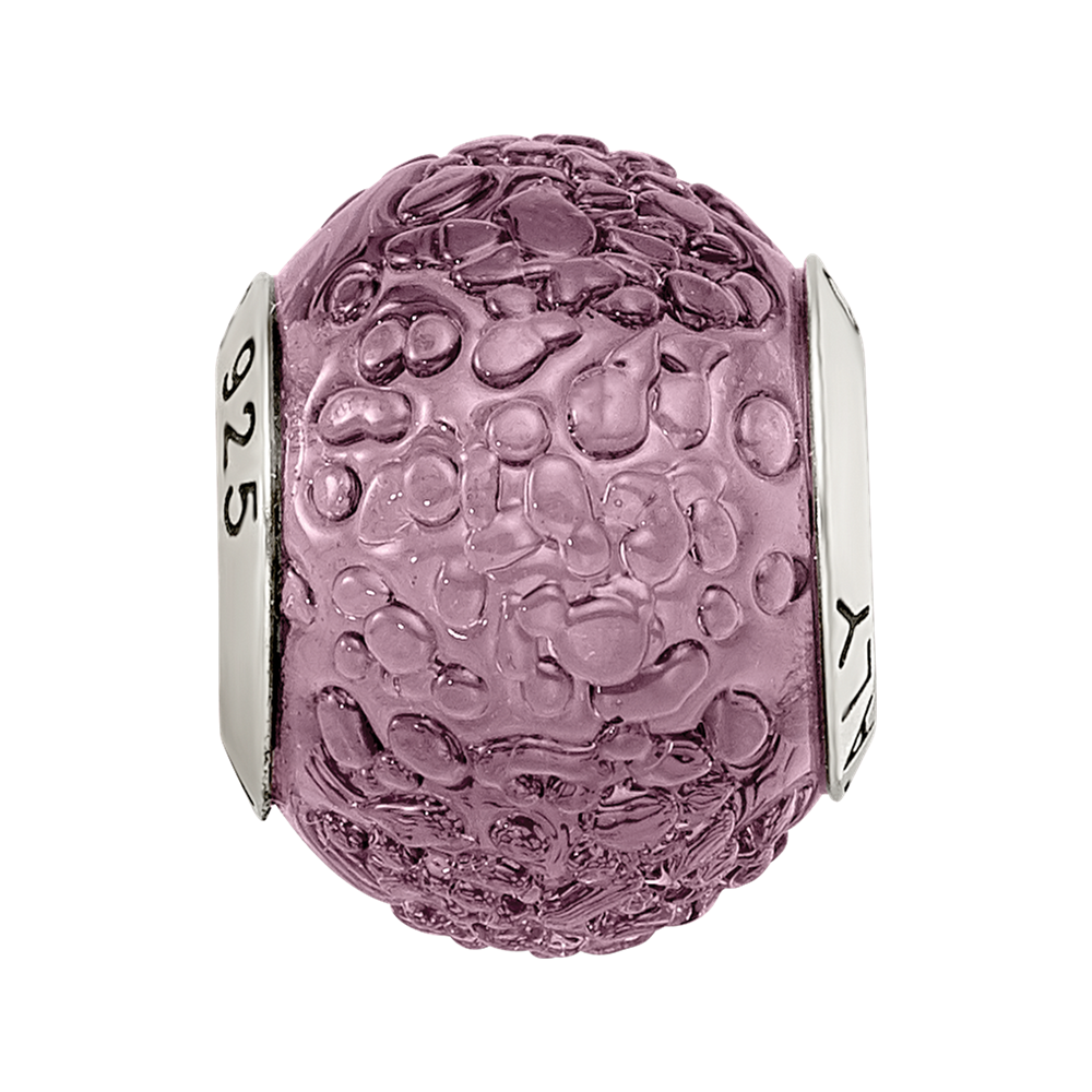 Sterling Silver Reflections Purple Italian Murano Bead