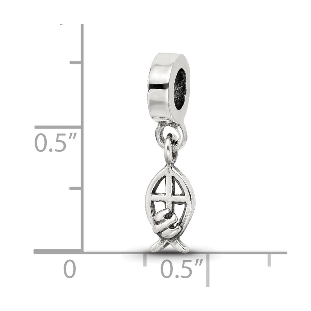 Sterling Silver Reflections Ichthus Dangle Bead