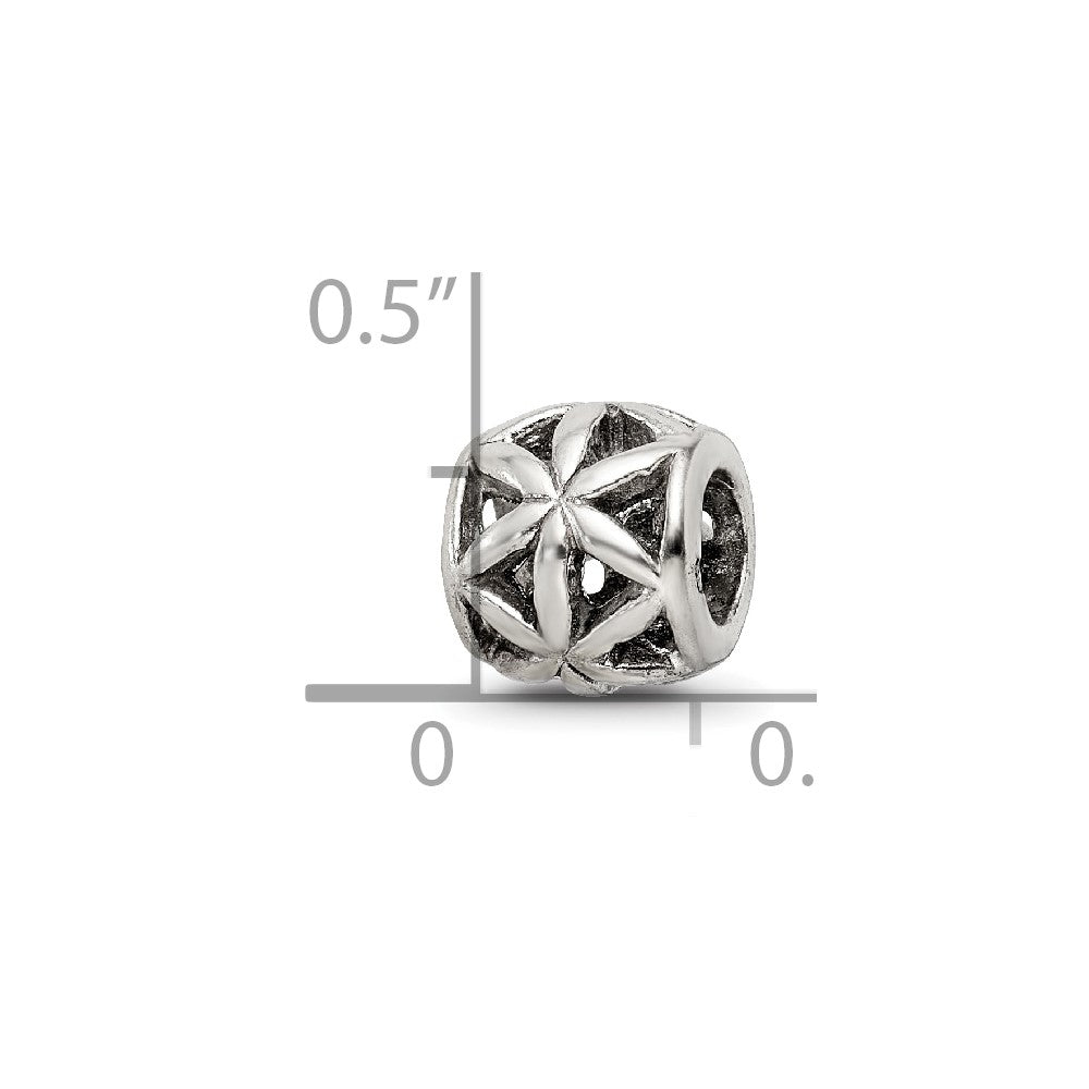 Sterling Silver Reflections Floral Cut Out Bali Bead